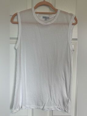 James Perse White Sleeveless Tank Top